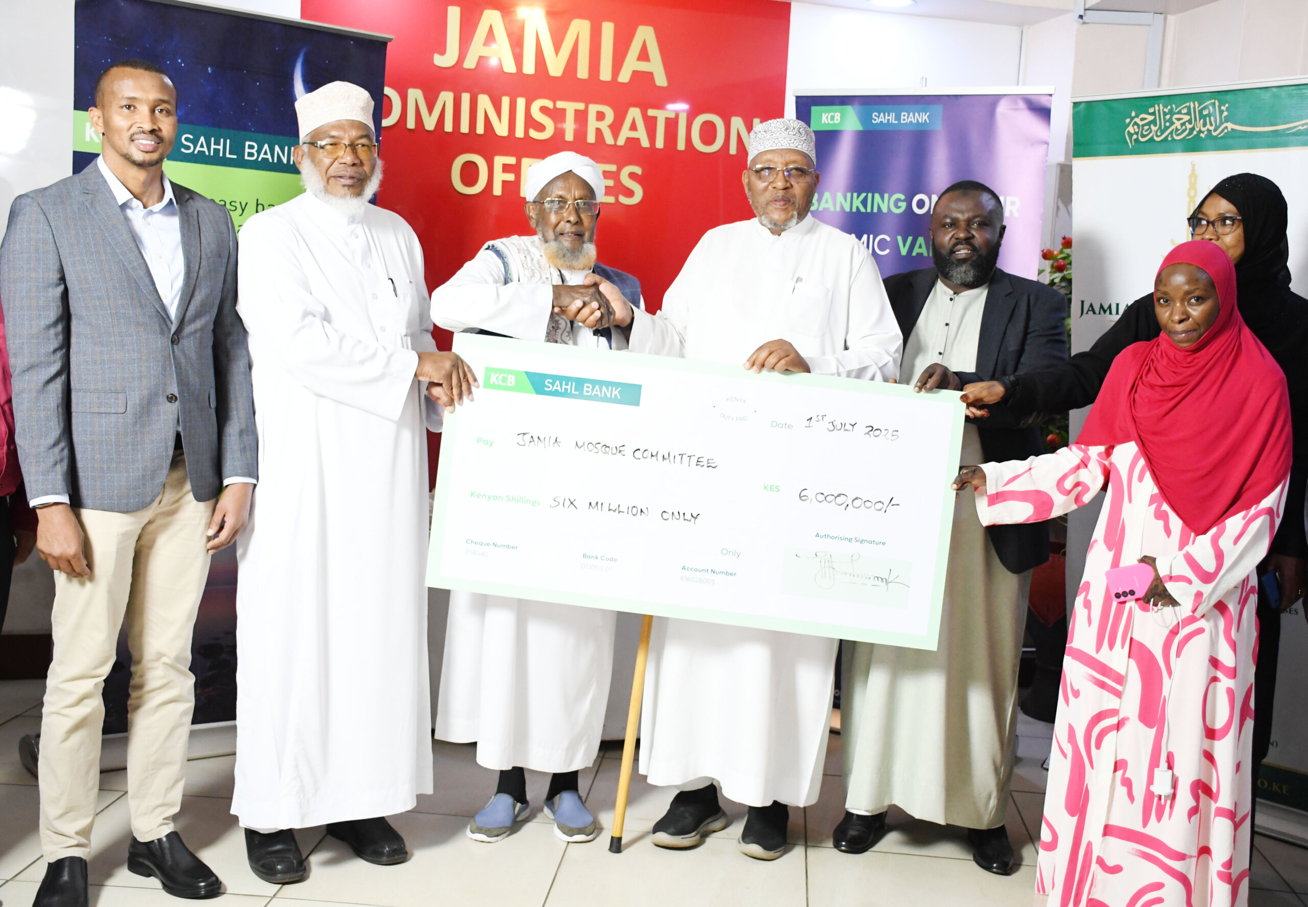 KCB SAHL Donates KSH 6 M To Support Jamia mosque Nairobi’s Medical kitty  